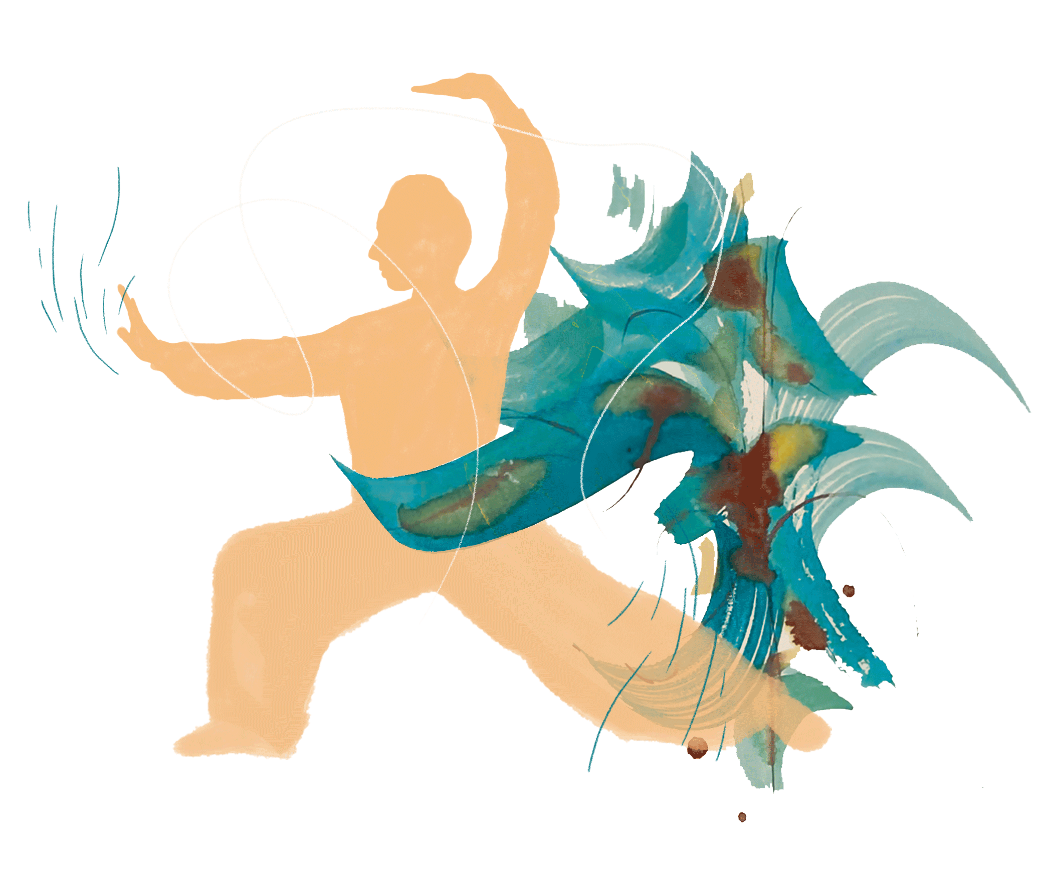 école de qi-gong illustration et calligraphie